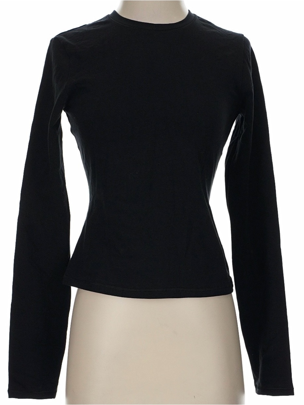 NWT Quince Organic Cotton Stretch Long Sleeve Tee Black Size Small - Picture 5 of 9